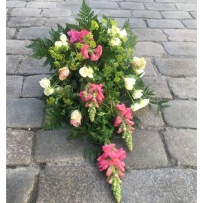 Brebukett, hvit med rosa