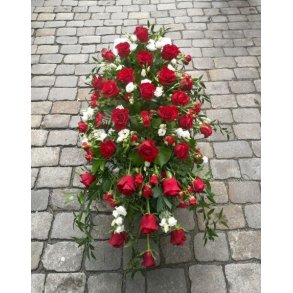 Kistedekorasjon, rd og hvit