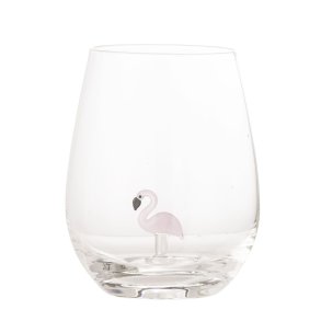 Drikkeglass med flamingo inni